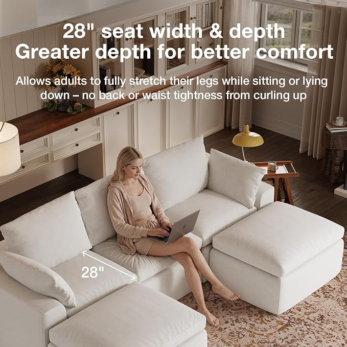 Novilla Modular Cloud Couch, Modern Sectional Sofa - Image 15