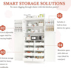 VilroCaz Freestanding Kitchen Pantry Tall Storage Cabinet, Wooden Kitchen - Image 5