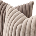 decorUhome Fall Faux Fur Throw Pillow Covers 18x18 Set of 2 Tan | Decorative - Image 2