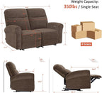 MCombo 64.6" Wall Hugger Power Loveseat Recliner Sofa - Image 3