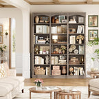 FACBOTALL 71" Triple Wide Bookshelf, 6 Tier Tall Bookshelf, Large Bookcase - Image 2