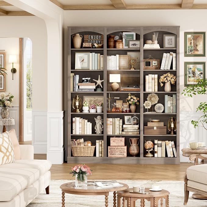 FACBOTALL 71" Triple Wide Bookshelf, 6 Tier Tall Bookshelf, Large Bookcase - Image 2