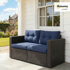 Outsunny 2 Piece Patio Wicker Corner Sofa Set, Outdoor PE Rattan Furniture - Image 2