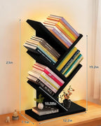 Godferyxin Bookshelf with Liting, Small Bookshelf LED and Desktop Book Shelf - Image 2