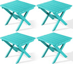 SERWALL Folding Outdoor Side Table Set of 4, Small Adirondack Side Table by SERWALL