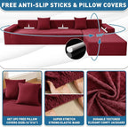 ZNSAYOTX Sectional Couch Covers, Stretch Jacquard Slipcovers - Image 3