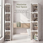 KHNR 4-Tiers Slim Bathroom Storage Cabinet, Narrow Bathroom Storage, Foldable - Image 2