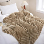 Tan Fleece Throw Blanket 50”×60” - Image 2