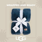 UGG Euphoria Throw Blanket, Plush Faux Fur Blanket, Indigo Blue | Reversible - Image 3