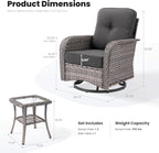 ovios 3-Piece Patio Furniture Set, Outdoor Wicker Sofa - Image 8