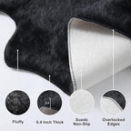 Black Faux Cowhide Rug: Cow Hide Cow Print Rug - Image 3