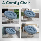 Bme 40" Ergonomic Wicker Papasan Chair - Image 5