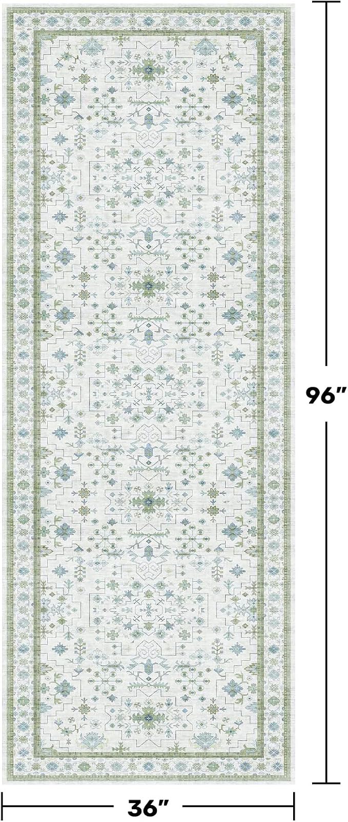 Turkish 3x8 Wide Hallway Runner - Image 2