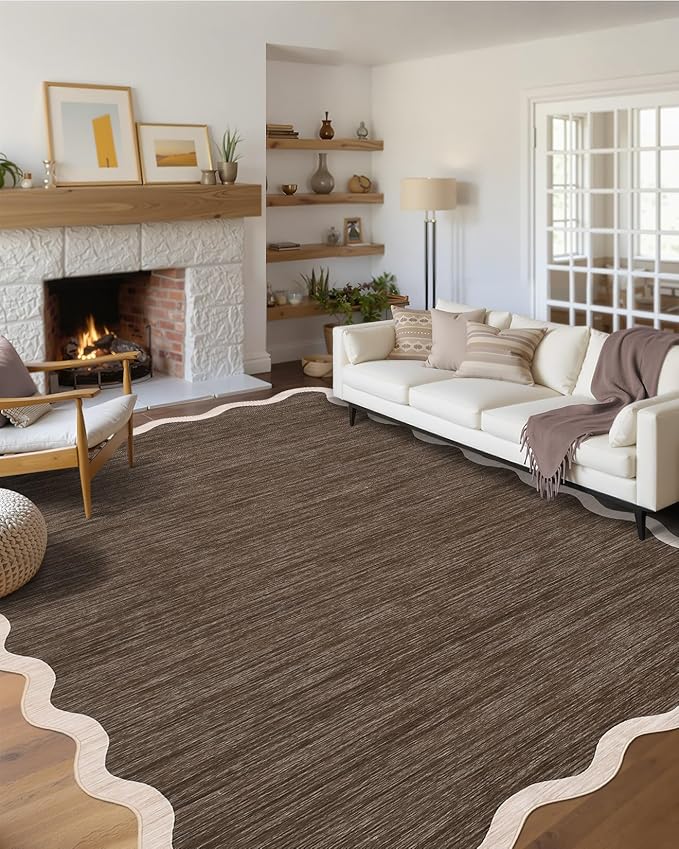 GarveeHome Scalloped Washable Area Rugs 9 x 12 Rug by GarveeHome