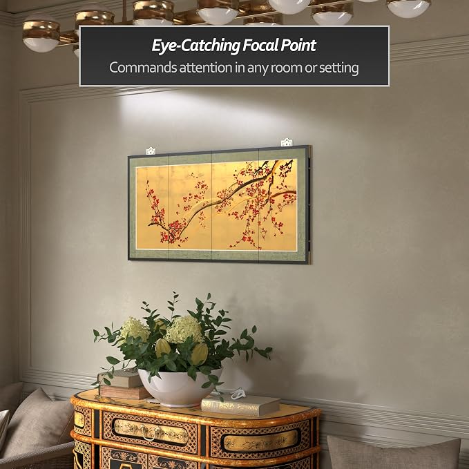 Oriental Furniture Plum Tree on Gold Leaf - Image 7