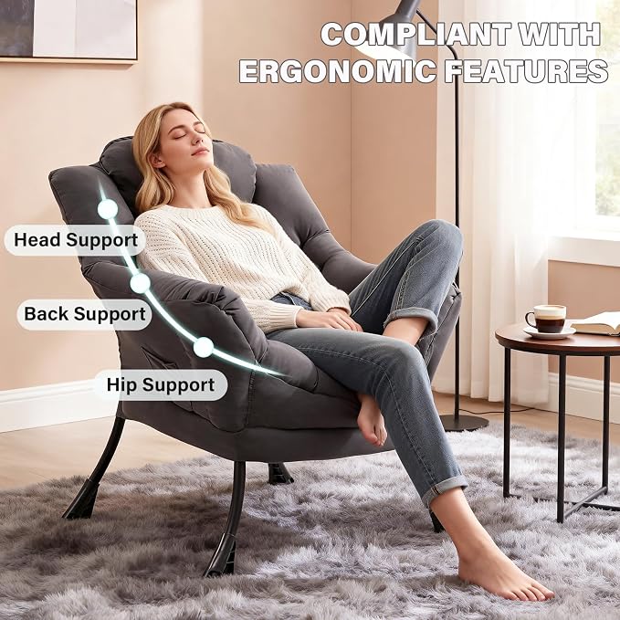 MBOOYOME Lazy Chair, Modern Accent Chair - Image 5