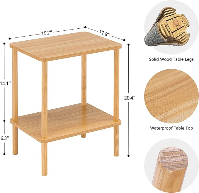 Apicizon 2 Tier End Table, Small Side Table - Image 2