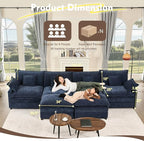GOSUHI 142.5" U Shaped Couch, Modular Sectional Sofa, 3-Seater Comfy Cloud Couch - Image 2