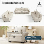 HERA'S HOUSE 3 Pieces Modular Sectional Sofa Sets, Oversized Couch Set - Image 9