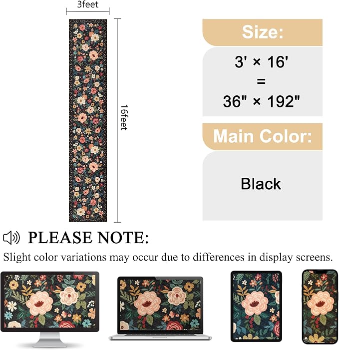 DUKINO 3x16 Runner Rug for Hallway, Non Slip Long Washable Rug, Low Pile - Image 2