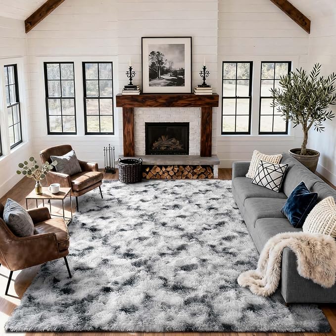 7x10 Ft Extra Large Shag Rugs for Living Room, Tie Dyed Ultra Soft Fluffy Furry - Image 2