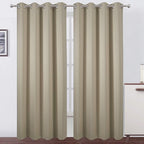 Blackout Curtains 66 x 95 inch/Beige Curtains Set of 2 Panels/Thermal Insulated by Lemomo