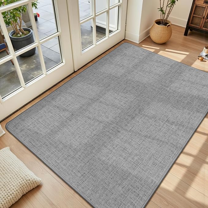 Ultra Thin Indoor Door Mat 17"x29", Large Non Slip Doormats, Rubber Backing by LEKEEPGO