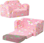 MeMoreCool Glowing Pink Rainbow Kids Chair, 2-in-1 Glow-in-the-Dark Kids Couch by MeMoreCool