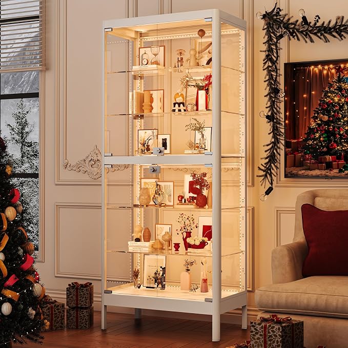 6-Tier Glass Display Cabinet by WOOWDEPOTBetterYourLife