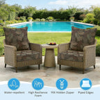 Outdoor Deep Seat & Back Cushion Set, 24 x 24 Inch Water Repellent and Fade - Image 3
