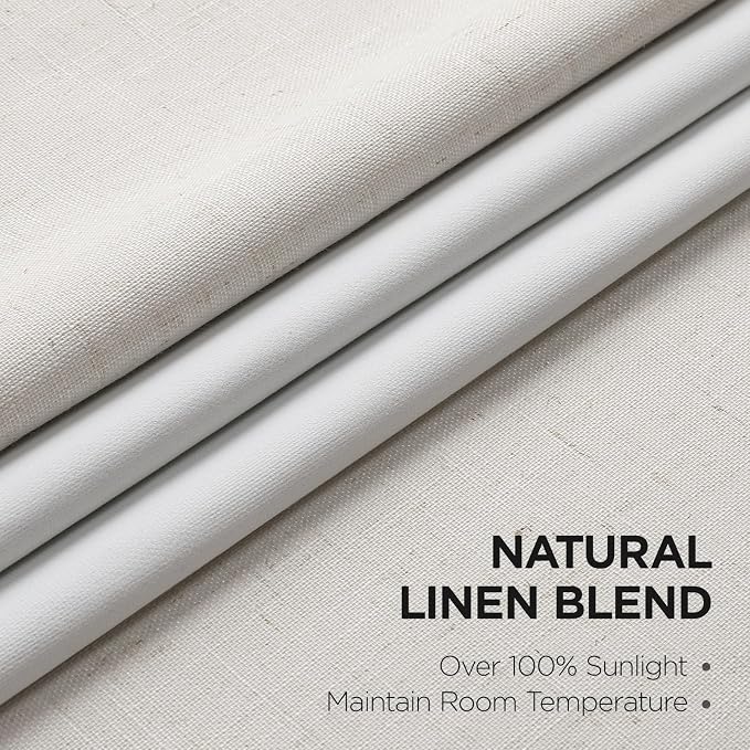 Joydeco Pinch Pleated Linen Curtains - Image 2