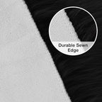 duduta Black Faux Sheepskin Fur Rug 3x5 ft, Fluffy Carpet Rug | Shag Fuzzy - Image 3