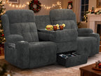 3-Seater Loveseat Recliner Sofa, Home Theater Seating Reclining Couch by TOMOSLTER