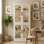 holzart Modern White 5-Tier Display Cabinet - Image 4