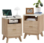T4TREAM Fluted Nightstand Set of 2 by T4TREAMFurniture