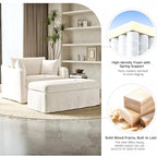 Oversized Armchair with Ottoman, 43.9" W Chenille Accent Chaise Lounge Sofa - Image 5