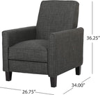Christopher Knight Home Emmie Fabric Recliner, Moss Gray, Dark Brown - Image 3