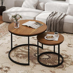 Otterease Nesting Tables Set of 2, Round Coffee Table, Small Nesting Coffee by Otterease