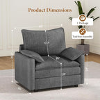 Vesgantti 40" Single Seat Sofa, Comfy Cloud Couch Deep Seat Upholstered Couch - Image 2