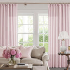 Light Pink Linen Pinch Pleat Curtains 96 Inch Length 2 Panels Set 40x96 | - Image 7