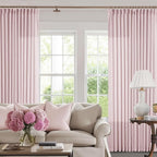 Light Pink Linen Pinch Pleat Curtains 84 Inch Length 2 Panels Set 40x84 | - Image 8