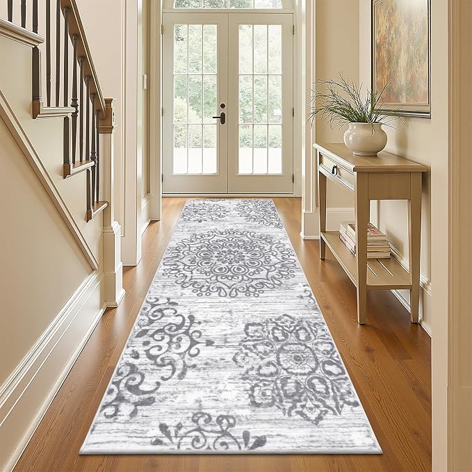 HEBE Hallway Runner Rug 3'x8', Washable Non Slip Kitchen Rug Runner | Soft Boho by HEBE