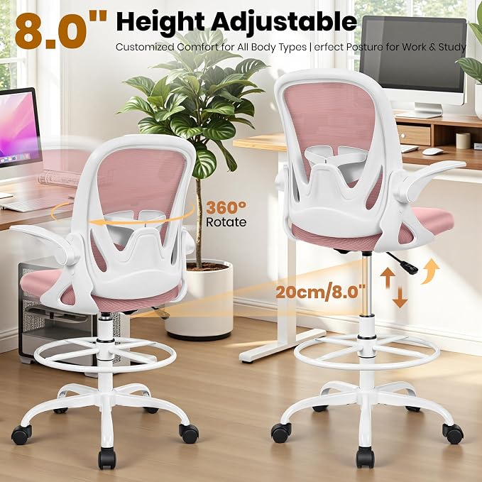 Primy Drafting Chair Tall Office Chair - Image 6