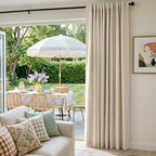 INOVADAY Extra Wide 100% Blackout Linen Curtains - Image 5