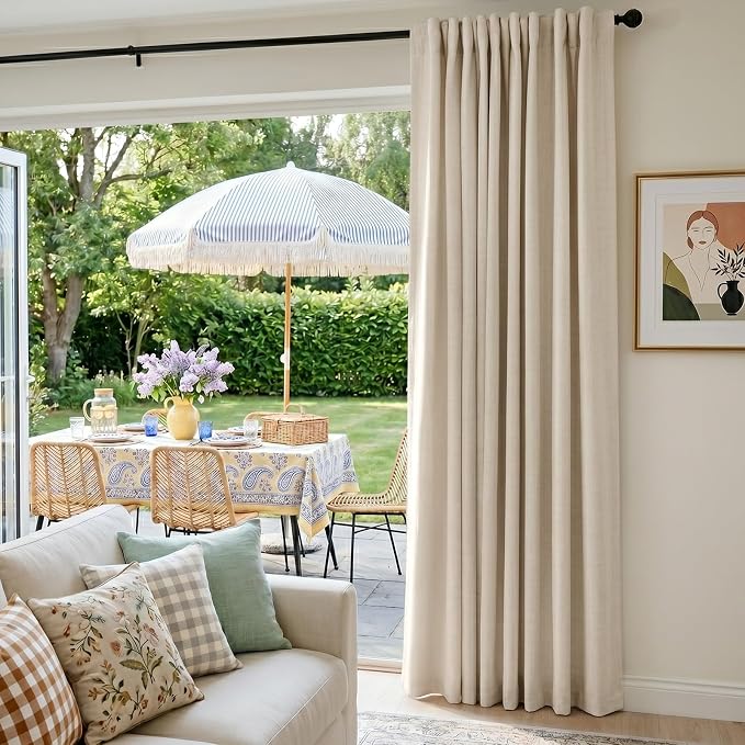 INOVADAY Extra Wide 100% Blackout Linen Curtain - Image 5
