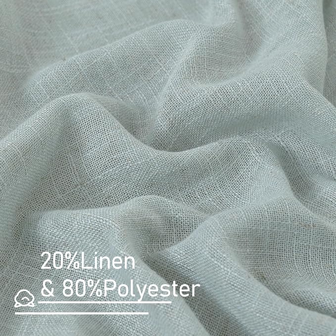 Linen Semi Sheer Curtains 48 Inch - Image 2