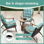 Outdoor Chair Cushions Set of 2, High Back Soft Seat Pad - Image 7