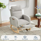 Modern Nursery Rocking Chair, Teddy Upholstered Rocking Chair - Image 5