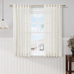 Cream Cafe Curtains 54 Inch Length by Nanspring