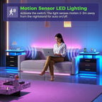 HNEBC LED Nightstand with Charging Station, Smart Bedside Table with Motion - Image 6